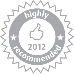 Zoover embleem: In 2012 ontvangen 'Highly Recommended Label' van Zoover